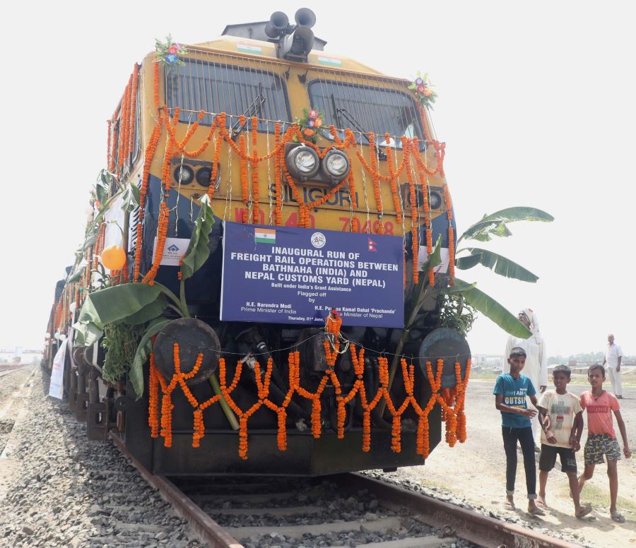 वथनाहादेखि विराटनगरसम्म कार्गो रेल सेवा सञ्चालन,कच्चा पदार्थ बोकेर आइपुगे विराटनगर 