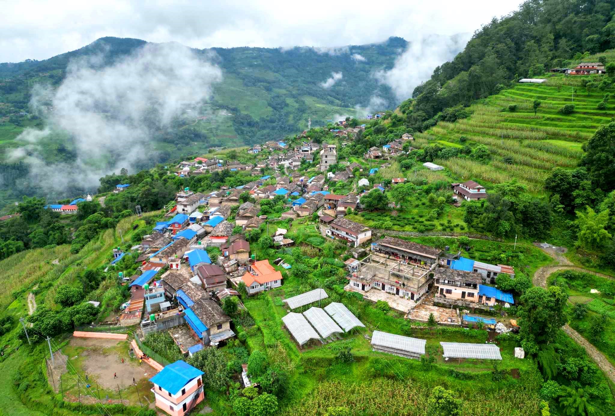 पोखराको ल्वाङ गाउँ : हिमालमा देखिने सूर्योदय, चियाबारी र चिटिक्क होमस्टे