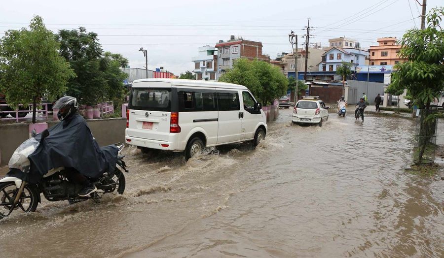 अबिरल वर्षाका कारण काठमाडौंका विभिन्न क्षेत्र जलमग्न