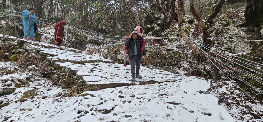 Snowfall in Pathibhara area